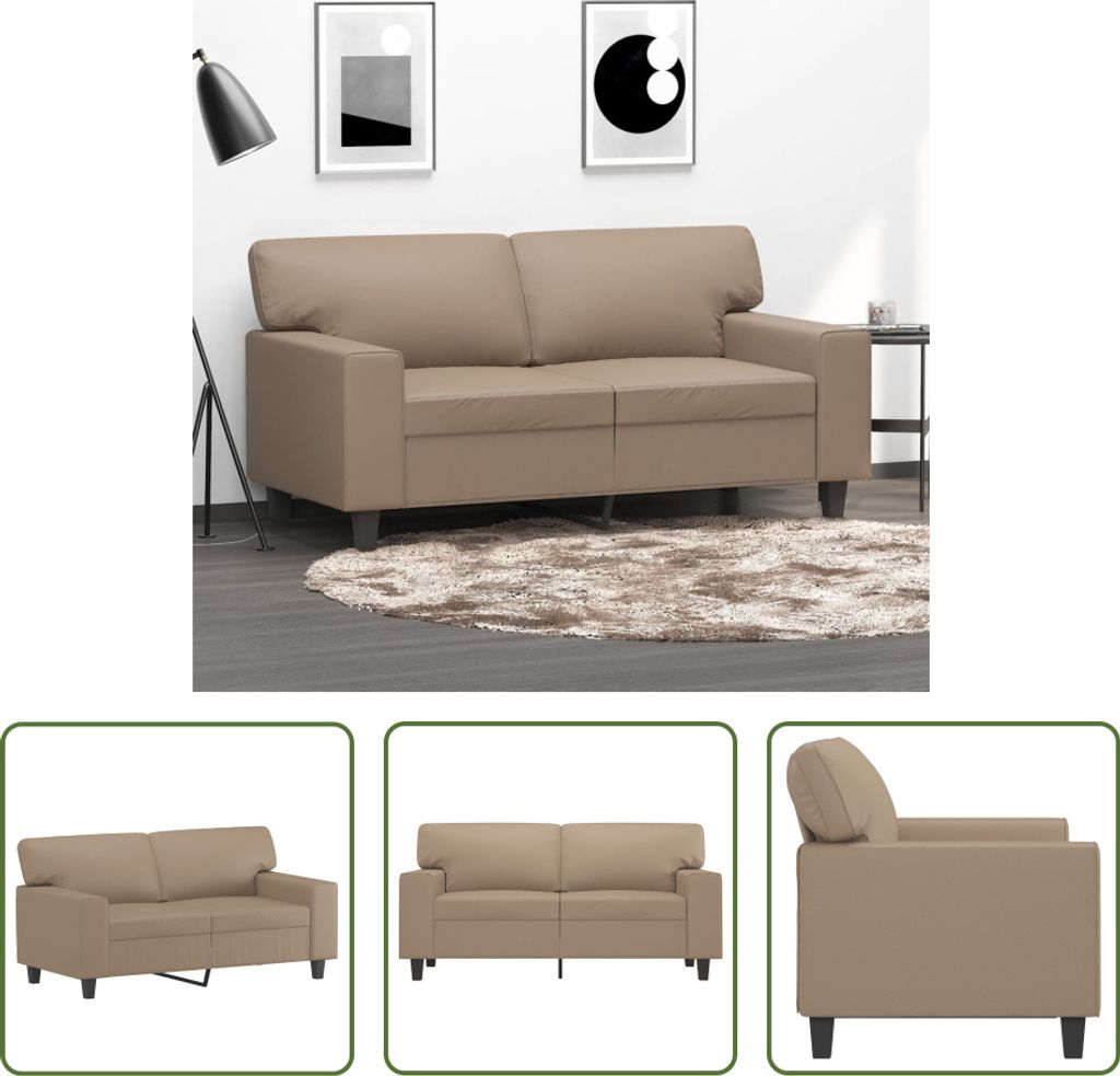 The Living Store 2-Sitzer-Sofa Cappuccino-Braun 120 cm Kunstleder