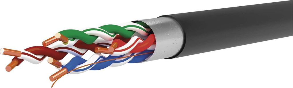 EMOS FTP Netzwerkkabel CAT 5e, 100m, PE, CAT5e-Patchkabel FTP, Gigabit LAN Kabel, geschirmtes Ethernet Kabel, für Aussenbereich , S9224