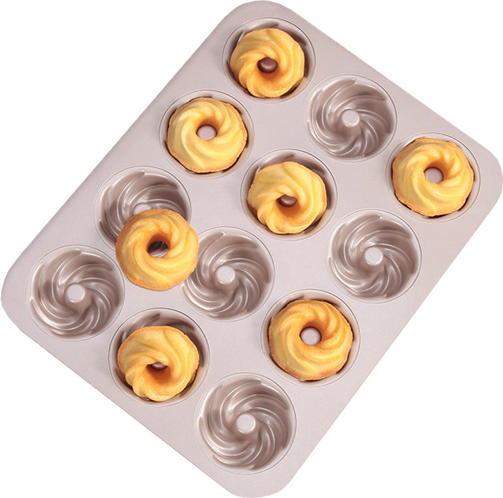 CANDeal Mini-Kuchenform Für 12 Tassen, Geriffelte Antihaft-Kuchenformen Zum Backen Im Ofen