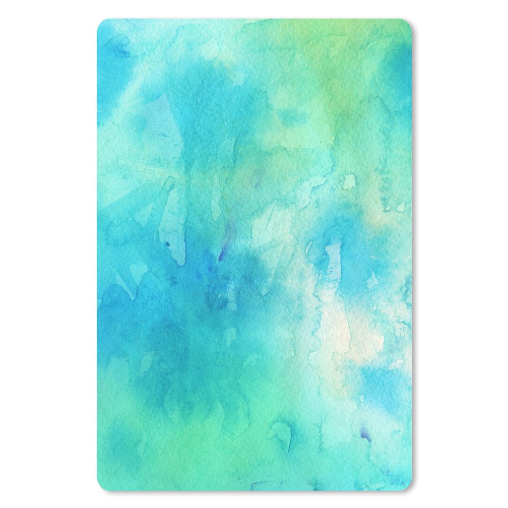 MuchoWow Mauspad Mousepad Aquarell - Grün - Blau - Weiß 40x60 cm - Mousepads - Maus Mat - Pad - Mausunterlage - Schreibtisch Accesoire