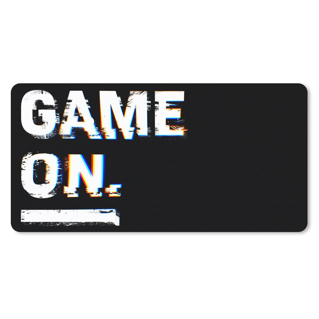 MuchoWow Gaming Schreibtischunterlage Spiel - Zitat - Schwarz - Weiß 80x40 cm - XXL Mauspad - Gaming Mauspad