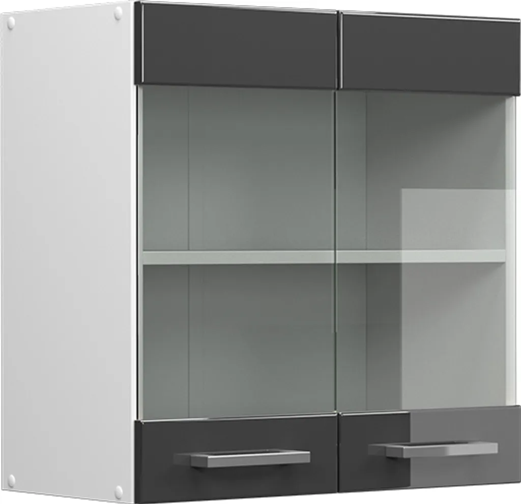 Vicco Pensile R-Line 60cm Antracite Lucido | Vetrina Cucina Moderna