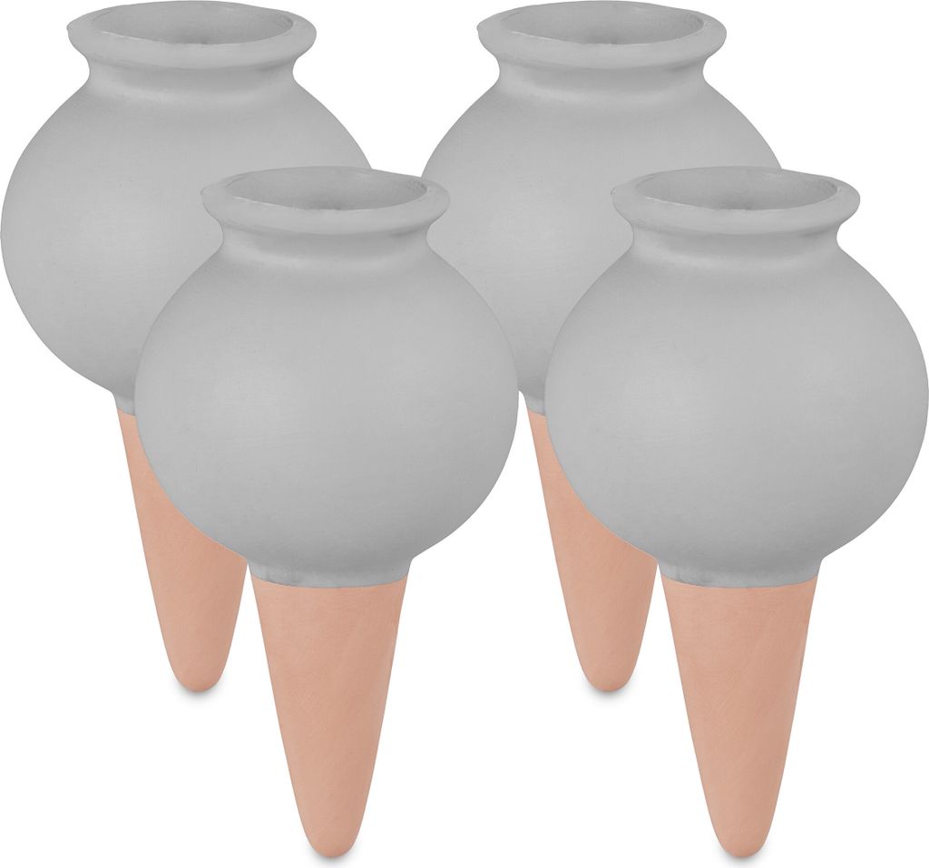 Relaxdays Coni di terracotta per irrigazione, set da 4, Immagine del prodotto 