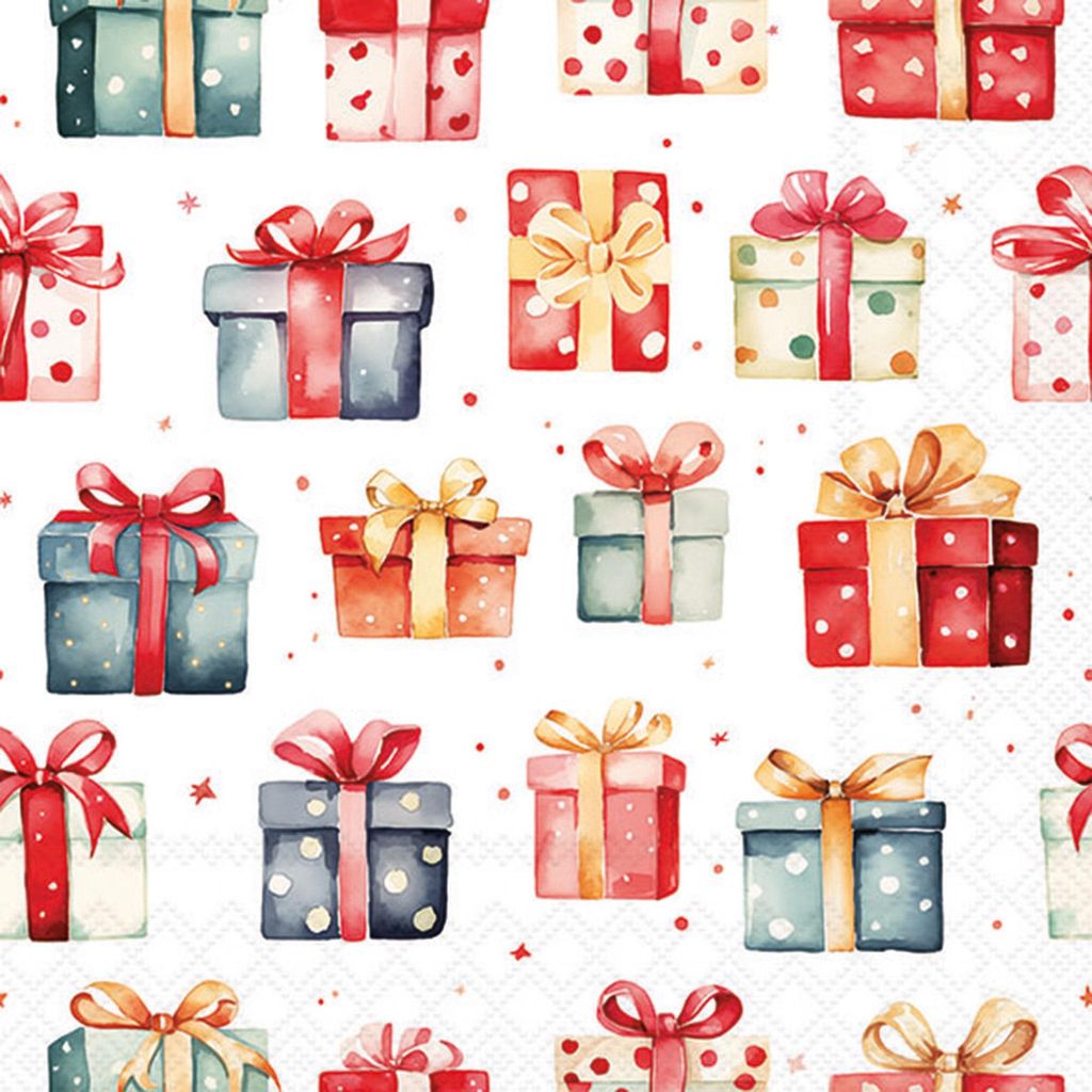 Servietten Papier 33x33cm 3-lagig mit Geschenkbox Motiv 20 Stk.
