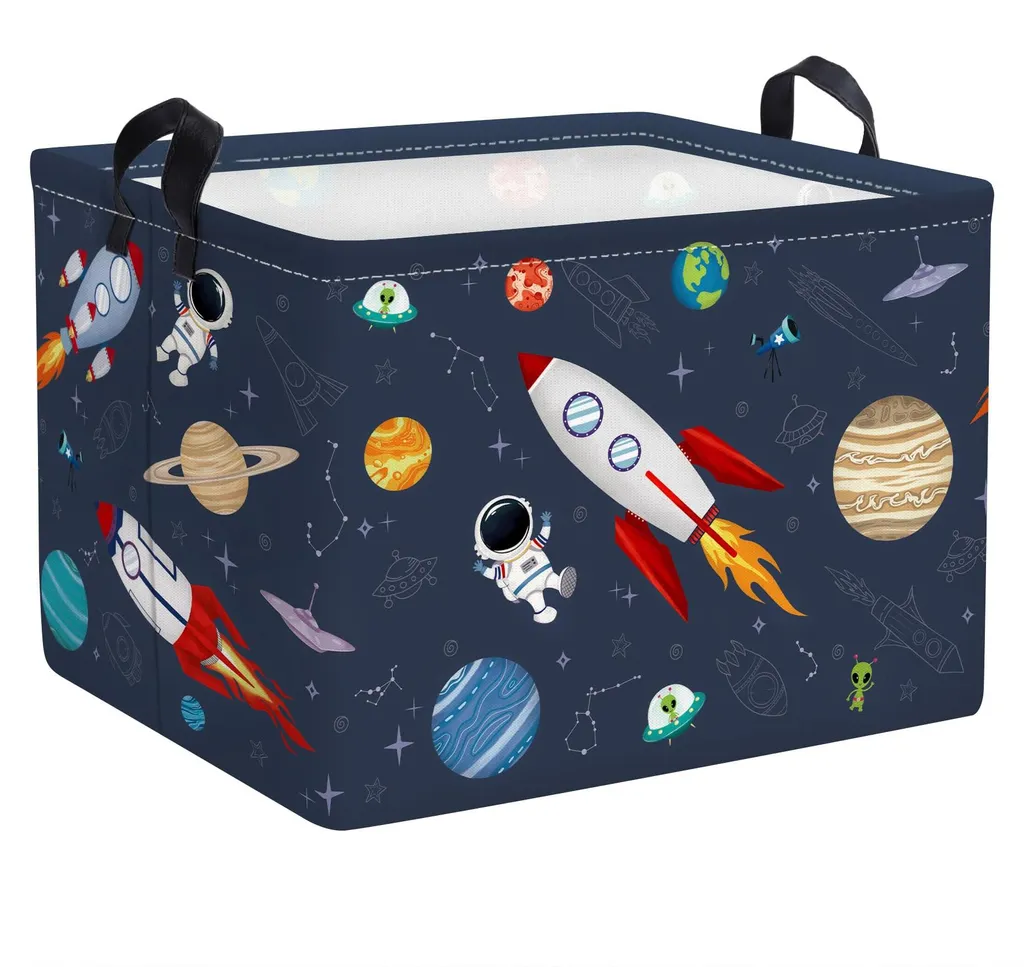 Bac de rangement imperméable motif astronaute pour jouets et habits