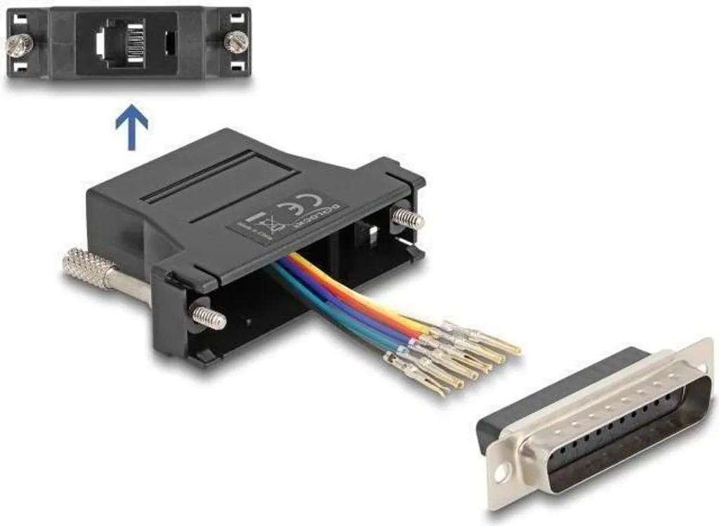Kit Adattatore D-Sub 25 a RJ12 Nero - Soluzione Cablaggio Su Misura