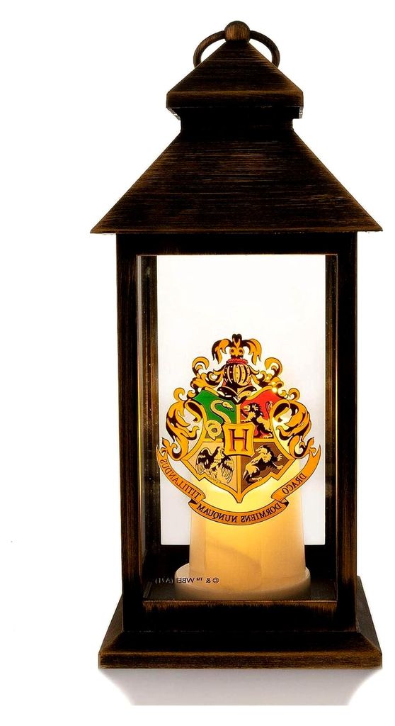 Leuchtende Laterne mit Hogwarts-Wappen