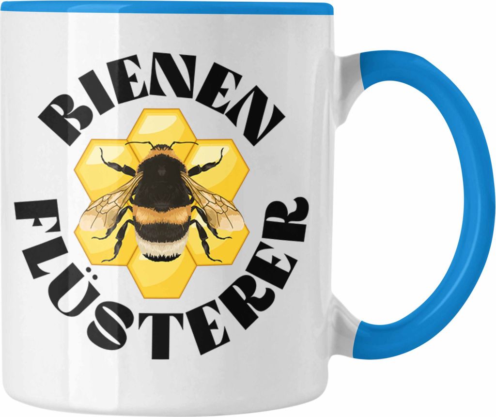 Trendation - Imker Geschenke Tasse Bienenzucht Kaffeetasse Geschenkideen Bienenzüchter Bienen Zuebhör Geschenke Lustig (Blau)