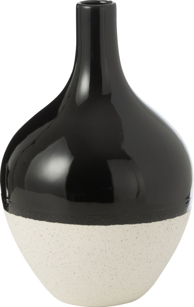 J-Line Vase Iva Porzellan Schwarz/Weiss Large