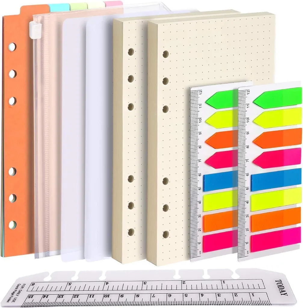 Pack Organisation A6 avec Papier Pointillé 90 Feuilles et Intercalaires