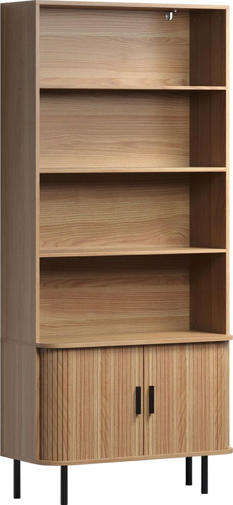 Ronin WO:Ko.+Fr.Eiche Nachbildung,Bücherregal mit Jalousieschiebetüren