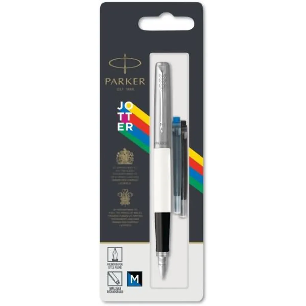Stylo plume Parker Jotter Originals blanc pour écrire sans taches ni fatigue