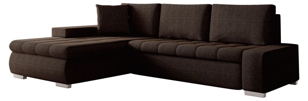 MIRJAN24 Ecksofa Orkan Mini Cord, Polsterecke mit Bettkasten und Schlaffunktion, Elegante Eckcouch (Farbe: Poso 06)