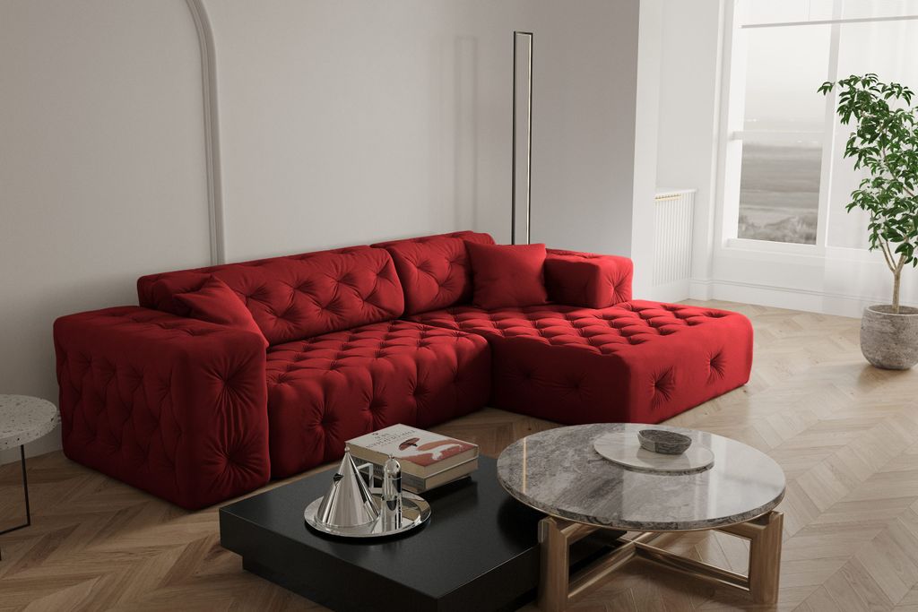 Kaiser Möbel Ecksofa Wohnzimmer CLOUD stilvol viele farben Eckcouch Rubin Rechts