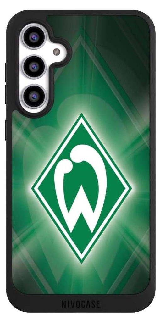 NIVOCASE Handyhülle für Samsung Galaxy S23 FE Hülle NIVOpure Case Schwarz Offizielles Lizenzprodukt SV Werder Bremen Wappen