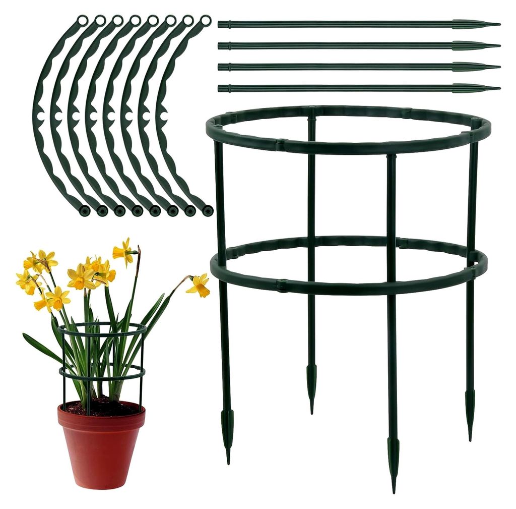 Pflanzenstütze für Hortensien, Pflanzenhalter, Strauchstütze, Blumenstütze, rund für den Garten, Topfpflanzen, Tomaten, Gemüse, Rosen, Pfings...