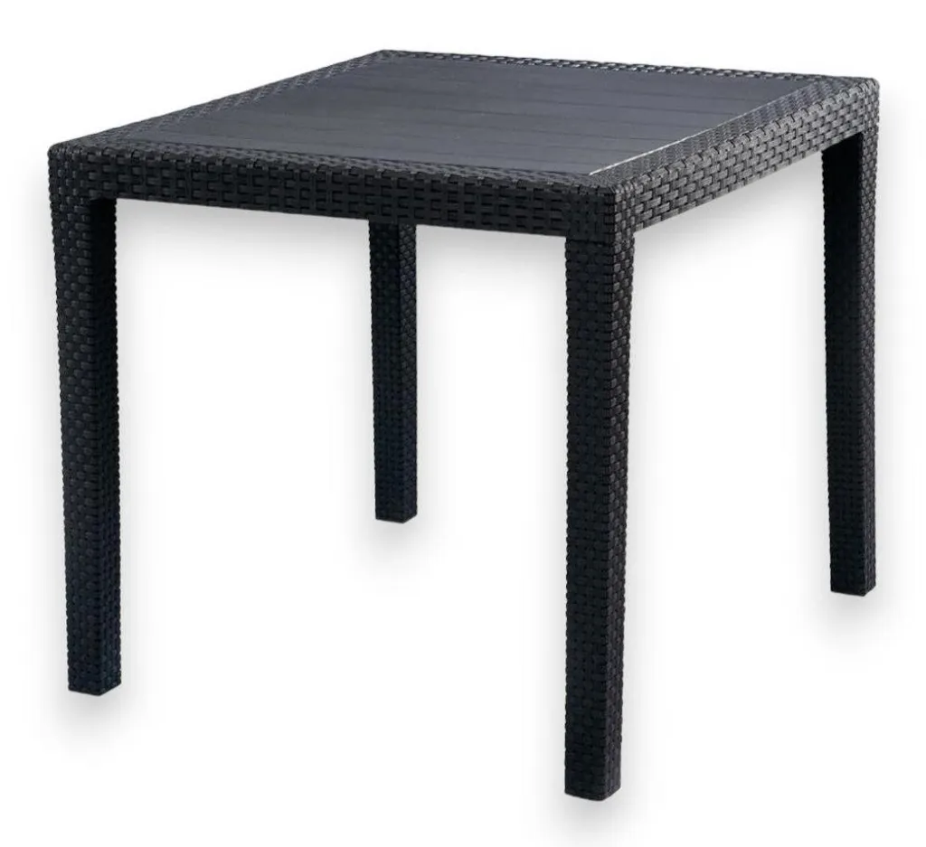 Table d'extérieur sans entretien 80x80 anthracite résistant aux UV