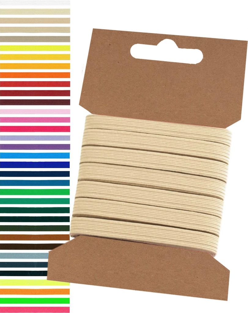 5m Gummiband 6,6mm Gummilitze Wäschegummi elastisches Band Wäscheband