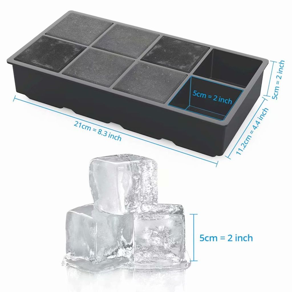 Eiswürfelform 2er Pack Eiswürfel aus Silikon XXL Eiswürfelbereiter