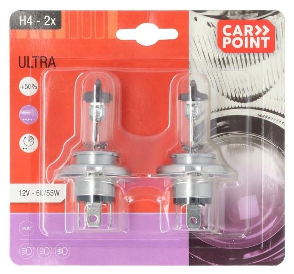 Carpoint Ultrabright Auto Lampen H4 12V 60/55W 2 Stück