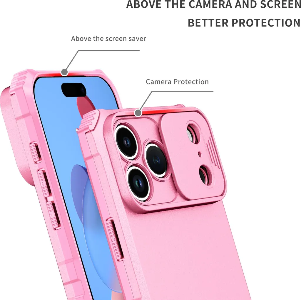 Offerta Custodia iPhone 17 Pro Rosa Rugged: Protezione e Stand - 5
