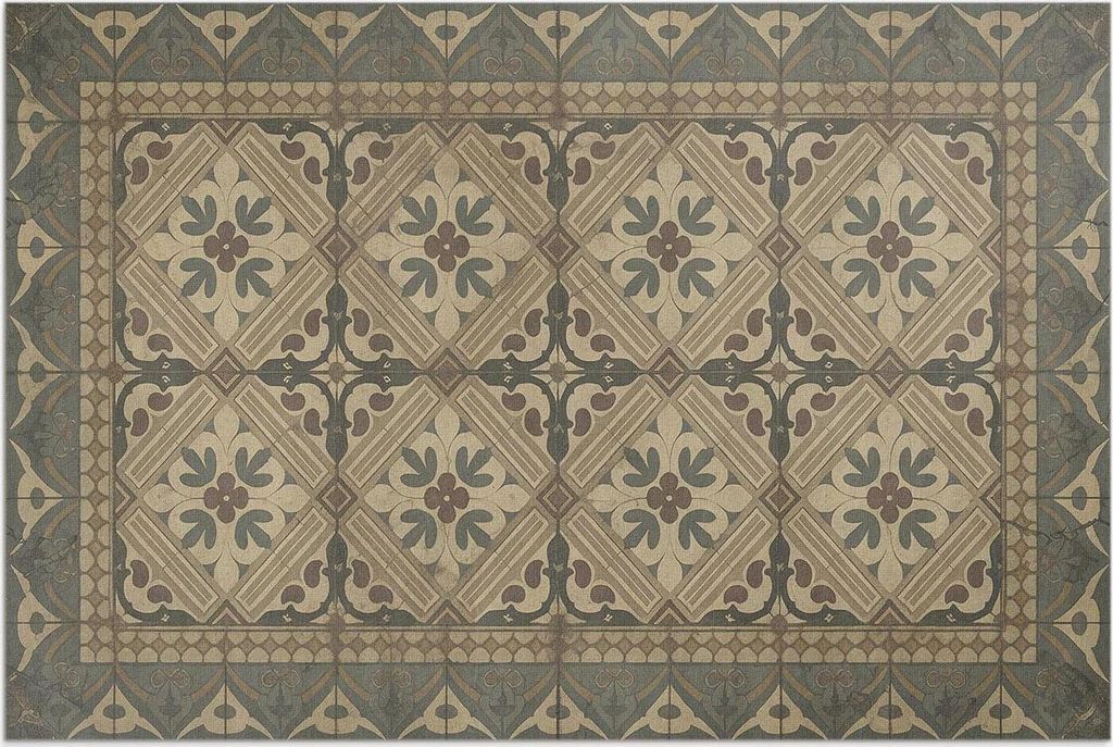 Symmetrische Vintage-Muster – Vinylteppich – 120x180 cm – Outdoor Teppich – Terrasse – Wetterfest – Modern