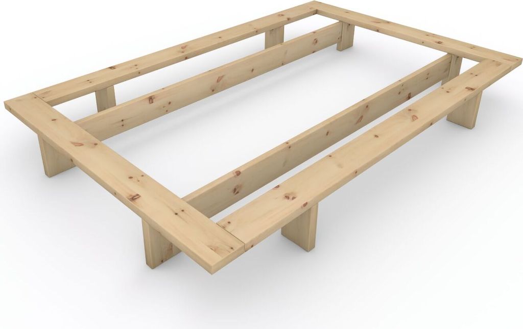 Massivholzbett im japanischen Stil "Komorebi" 120x200 Zirbe