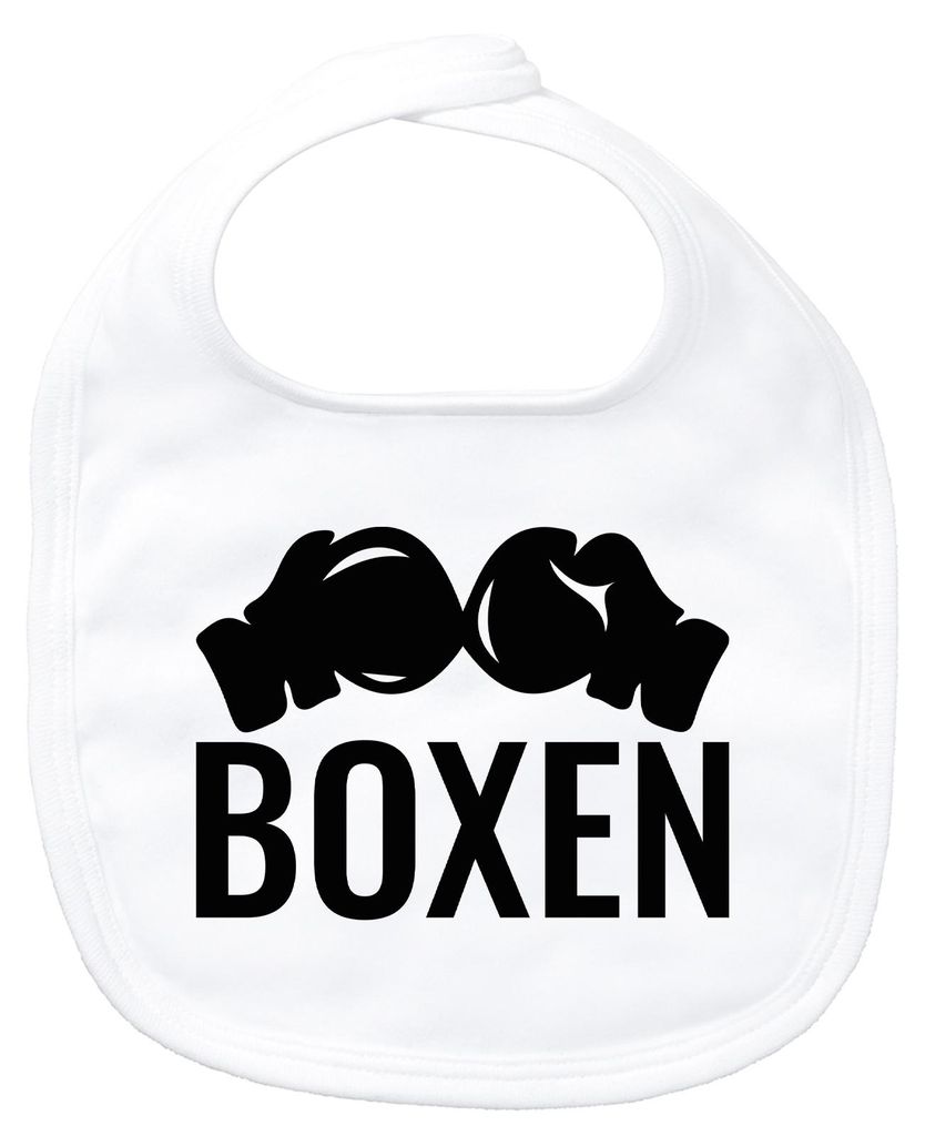 Huuraa Baby Lätzchen Boxen Boxhandschuhe White Klettverschluss Baumwolle Latz Geschenkidee