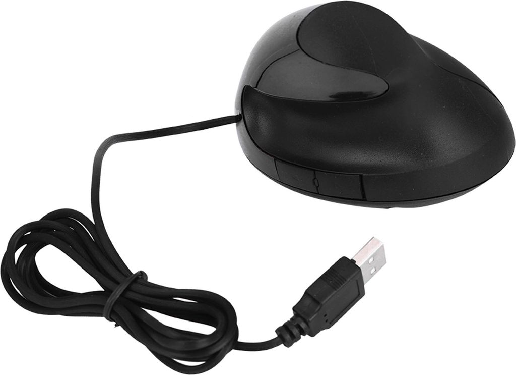 1600DPI USB Vertikale kabelgebundene Maus Ergonomisches Design Handgelenkauflage Gaming Mäuse für PC Laptop Schwarz