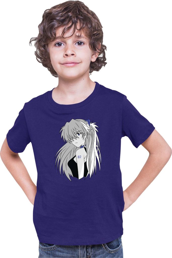 Kinder T-Shirt Japan Anime Manga Neon Anime Genesis Manga Evangelion Asuka Langley Soryu 04 Asuka Legendary Pilot, 5-6 Jahr - 116 / Dunkelblau
