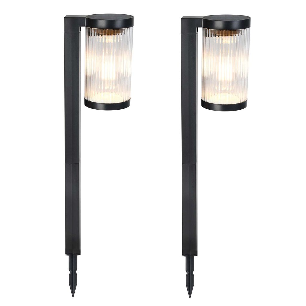 Set Mit 2 Solar Erdspießleuchten BEAMLIT h58cm