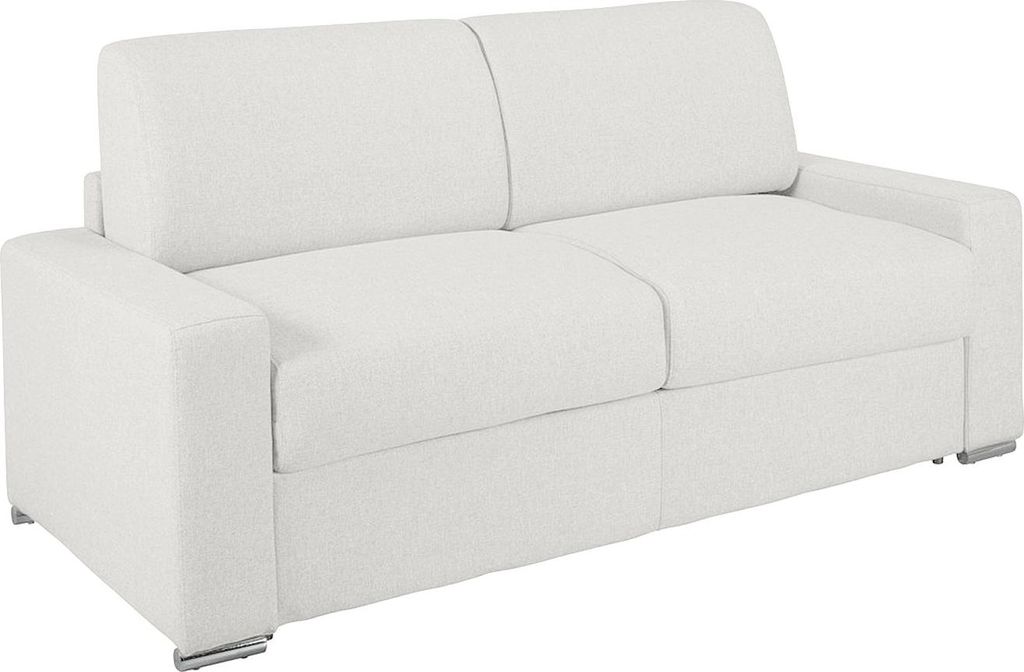 4-Sitzer-Sofa mit Express-Klappmechanismus aus Ökoleder CALITO - Farbe: weiß - Maße der Liegefläche: 160 cm - Matratze 14 cm