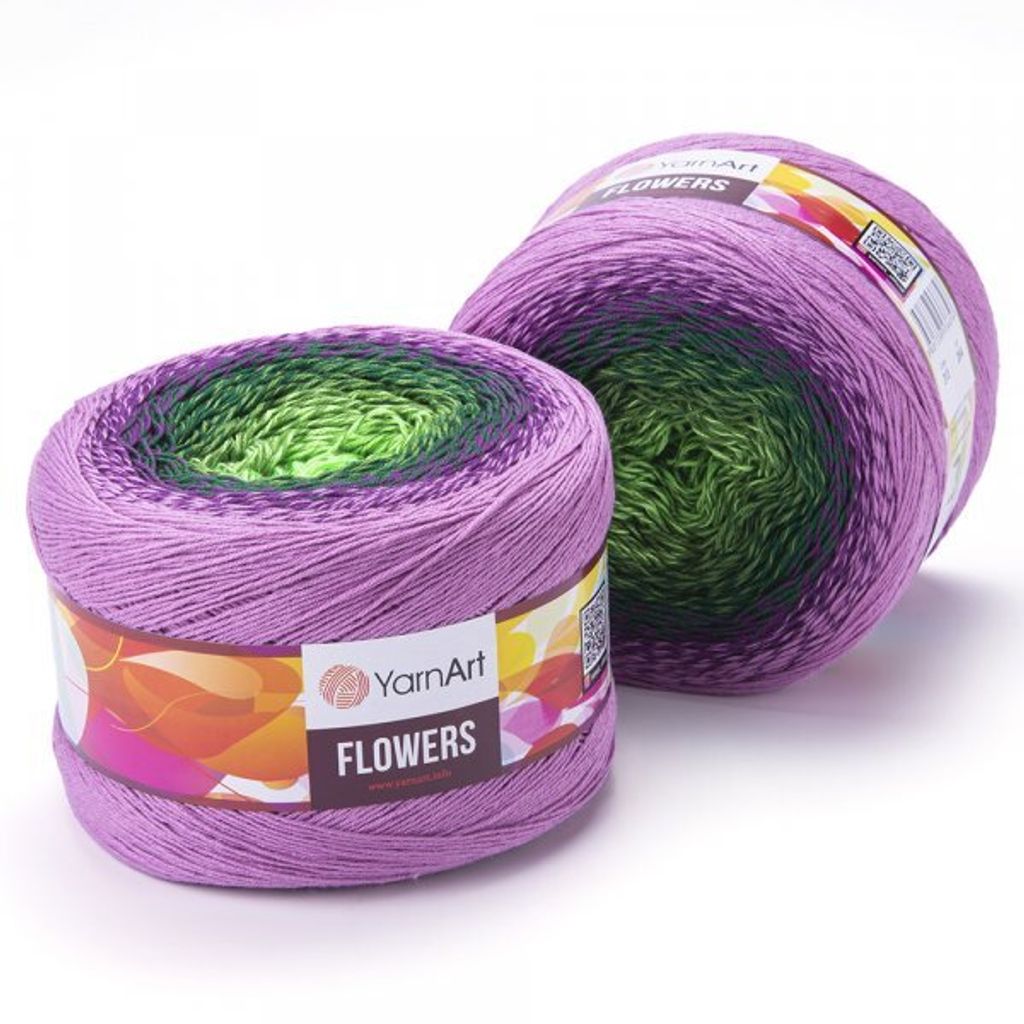 YarnArt Flowers 313: Farbverlaufsgarn 55% Baumwolle, Produktbild 