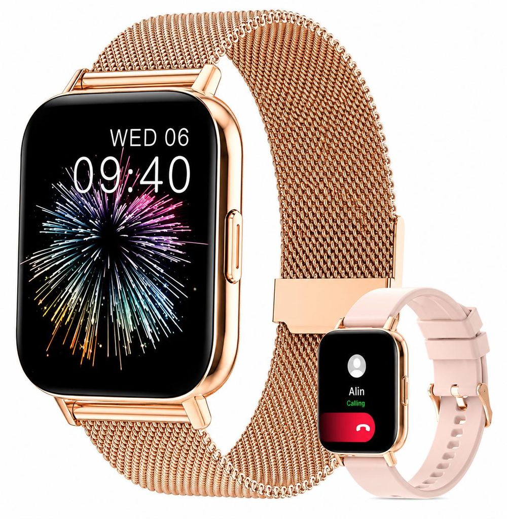 Elegante Smartwatch Damen mit Telefonfunktion 2026 Roségold Produktbild 