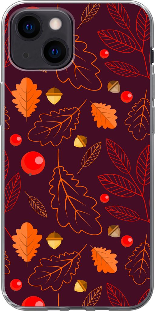 MuchoWow Handyhülle Schutzhülle Hülle für Telefoonhoesje iPhone 13 mini Muster - Herbst - Laub - Mädchen - Kinder - Kinder Silikon Softcase ...