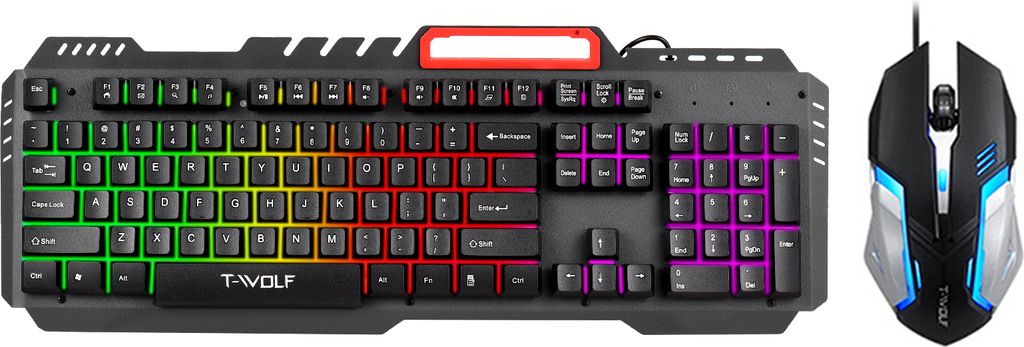 Thunder Wolf TF-600 Tastatur- und Mausset, Metall-Eisenplatte, Notebook-Desktop-Computer, Buero, Spieltastatur, Maus, Thunderwolf TF-600-Anzug