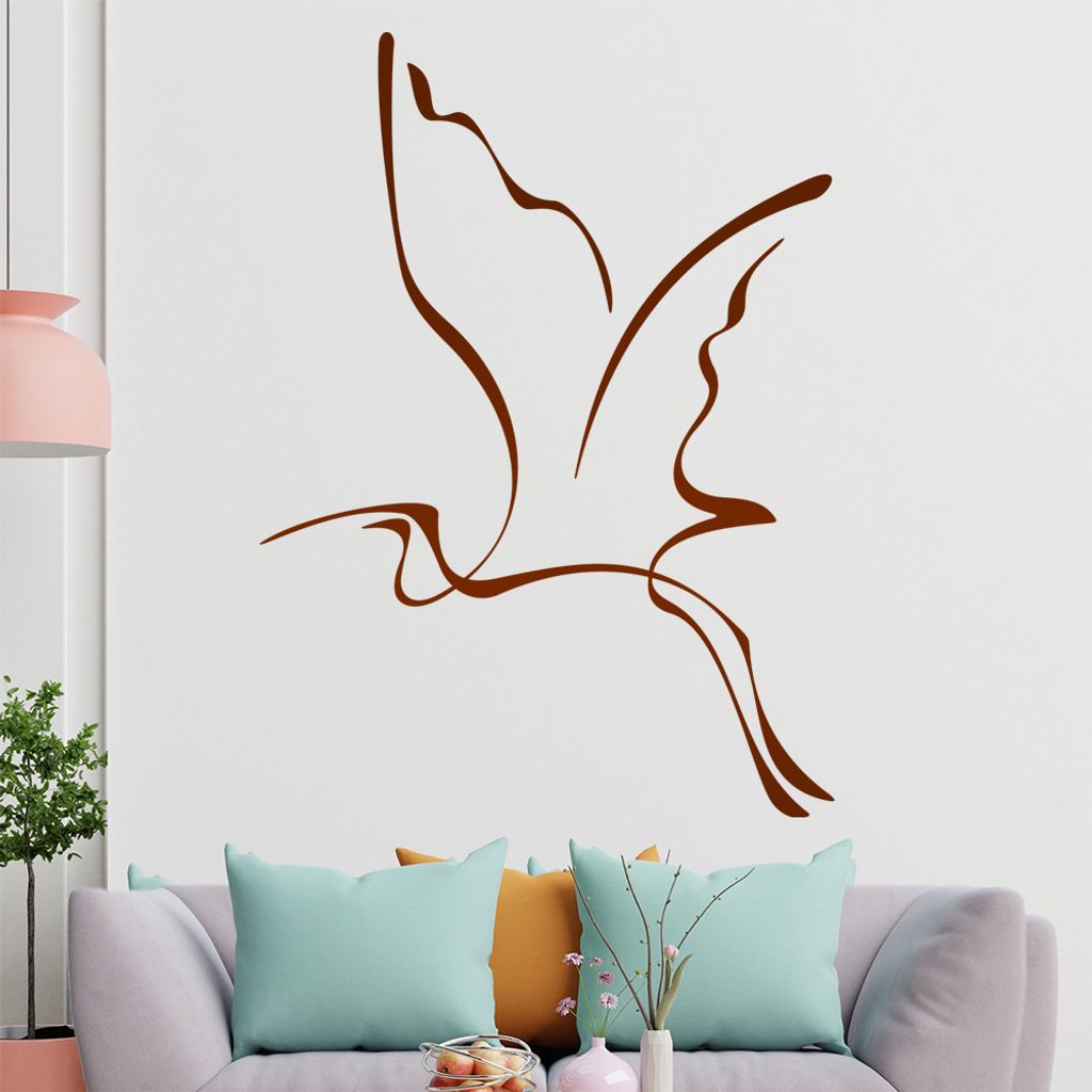 Fliegender Vogel Linien Wandtattoo in 6 Größen - Wandaufkleber Wall Sticker - Dekoration, Küche, Wohnzimmer, Schlafzimmer, Badezimmer