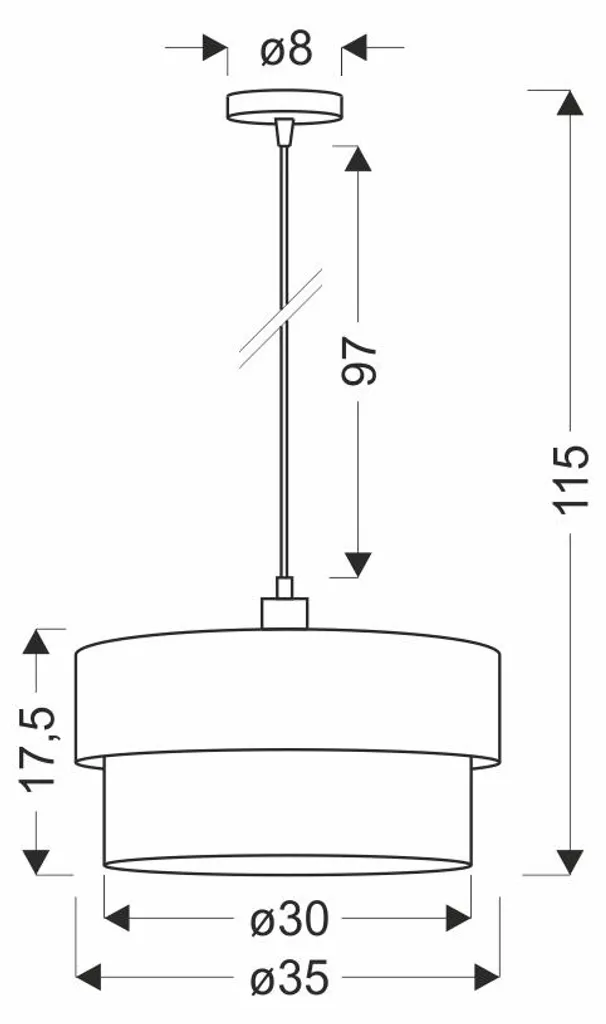 Luminaire de plafond KARRARA idéal pour éclairage de table à manger