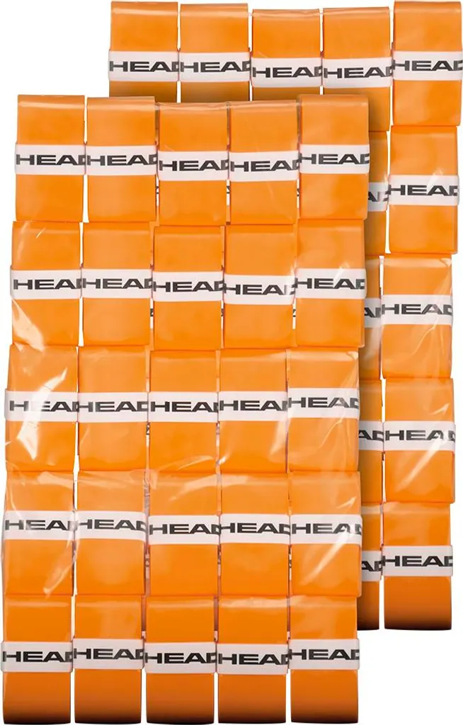 Head Prime Tour Clear Polybag Overgrip Tennis Orange x50 Grips Confort