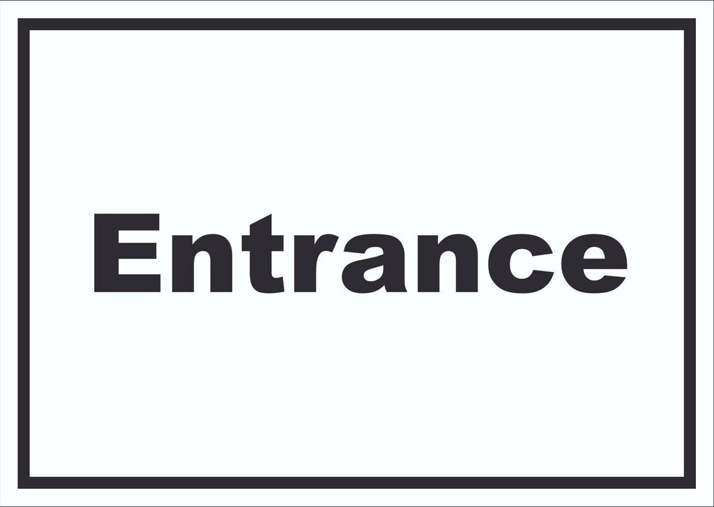 Entrance Schild mit Text Eingang waagerecht A4 Rückseite selbstklebend
