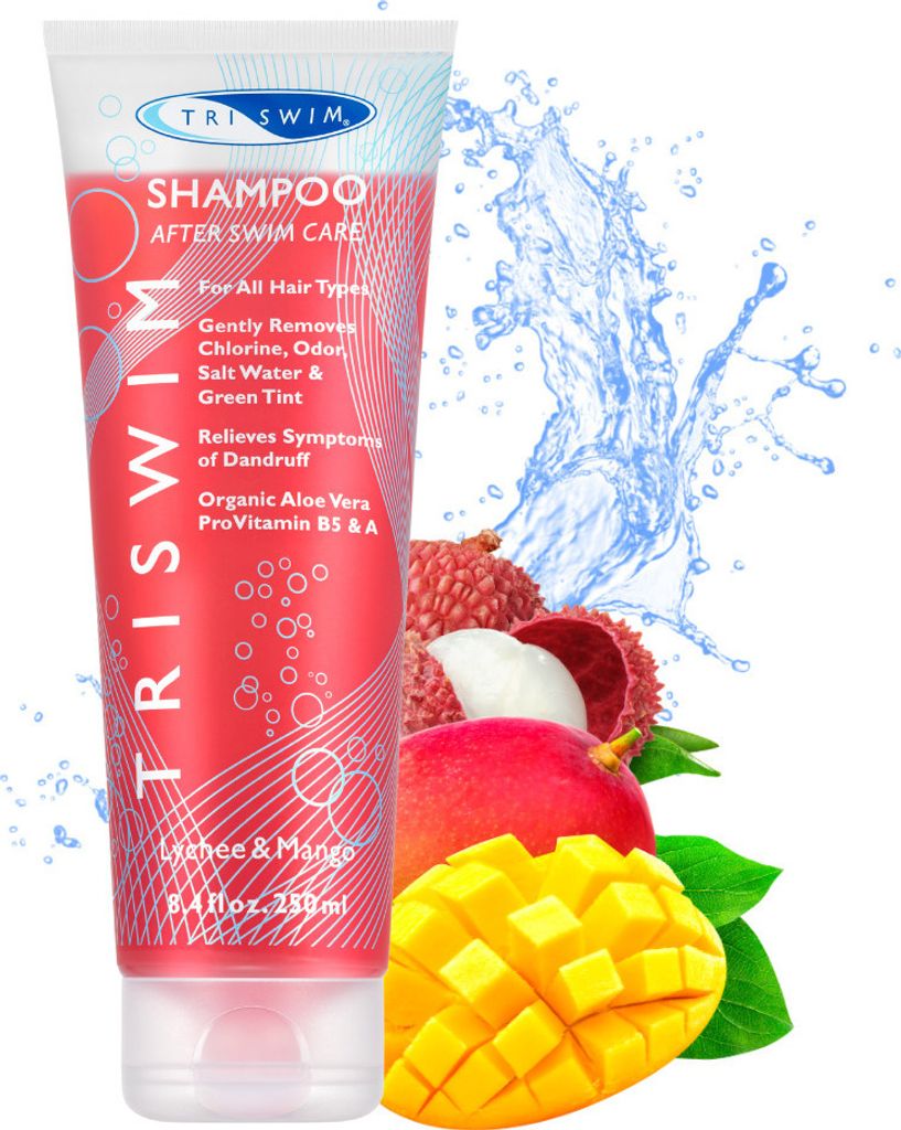 TRISWIM Anti Chlor Shampoo für Schwimmer Wäscht Chlor und Poolchemikalien nach dem Schwimmen weg Feuchtigkeitsspendendes Veganes Shampoo gegen gr...