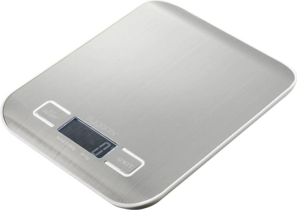 Sygonix Küchenwaage digital Wägebereich (max.)=5 kg Silber/Edelstahl 180 x 140 x 17