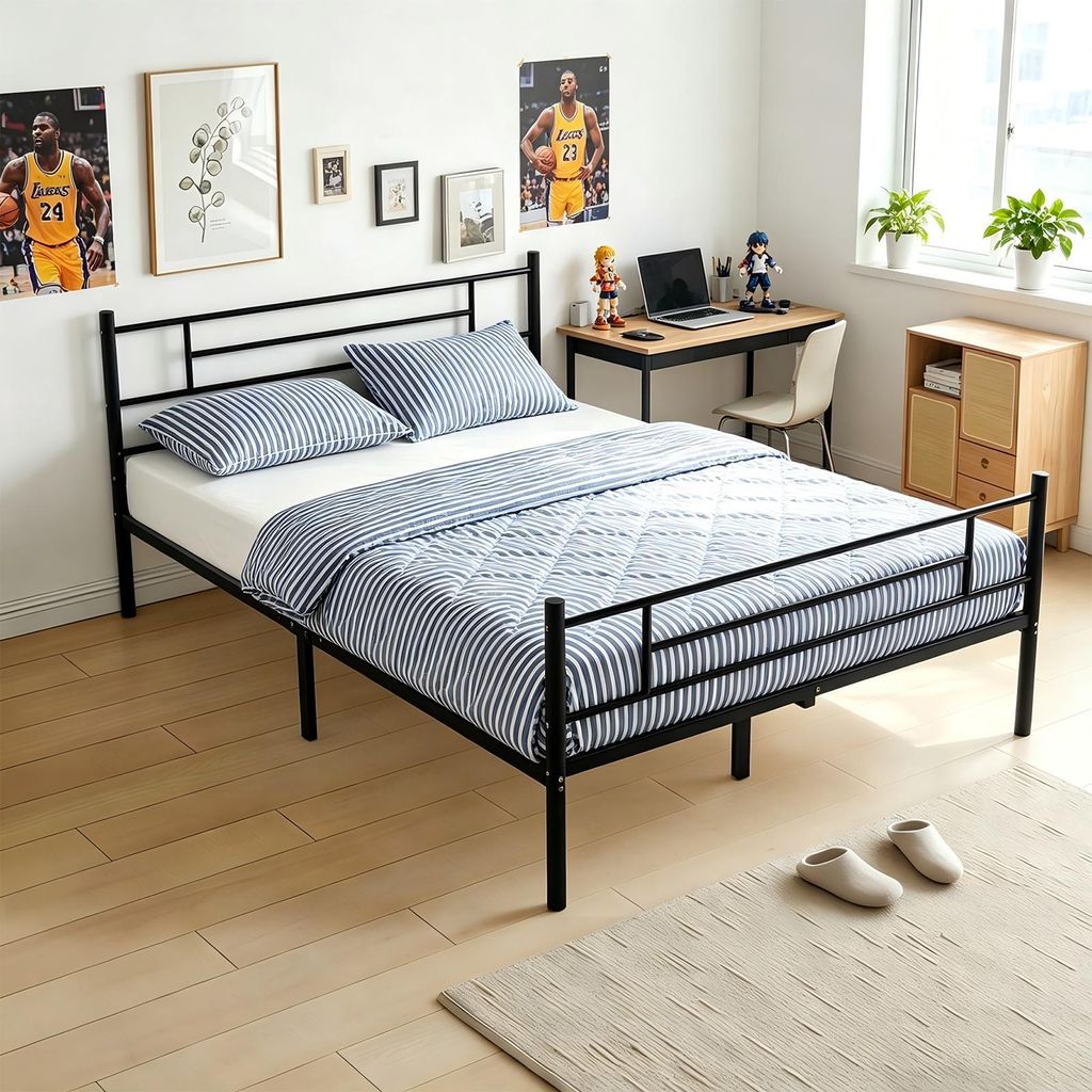 Kovová postel, rám postele 140 x 200 cm, rám dvojlůžka s Obrázek produktu 