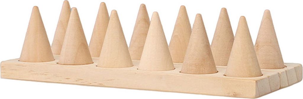 Ringständer, kegelförmig, aus Holz, große Kapazität, wiederverwendbar, platzsparende Aufbewahrung, Massivholz, 6/12/24 Fingerring-Finishing-Boa...