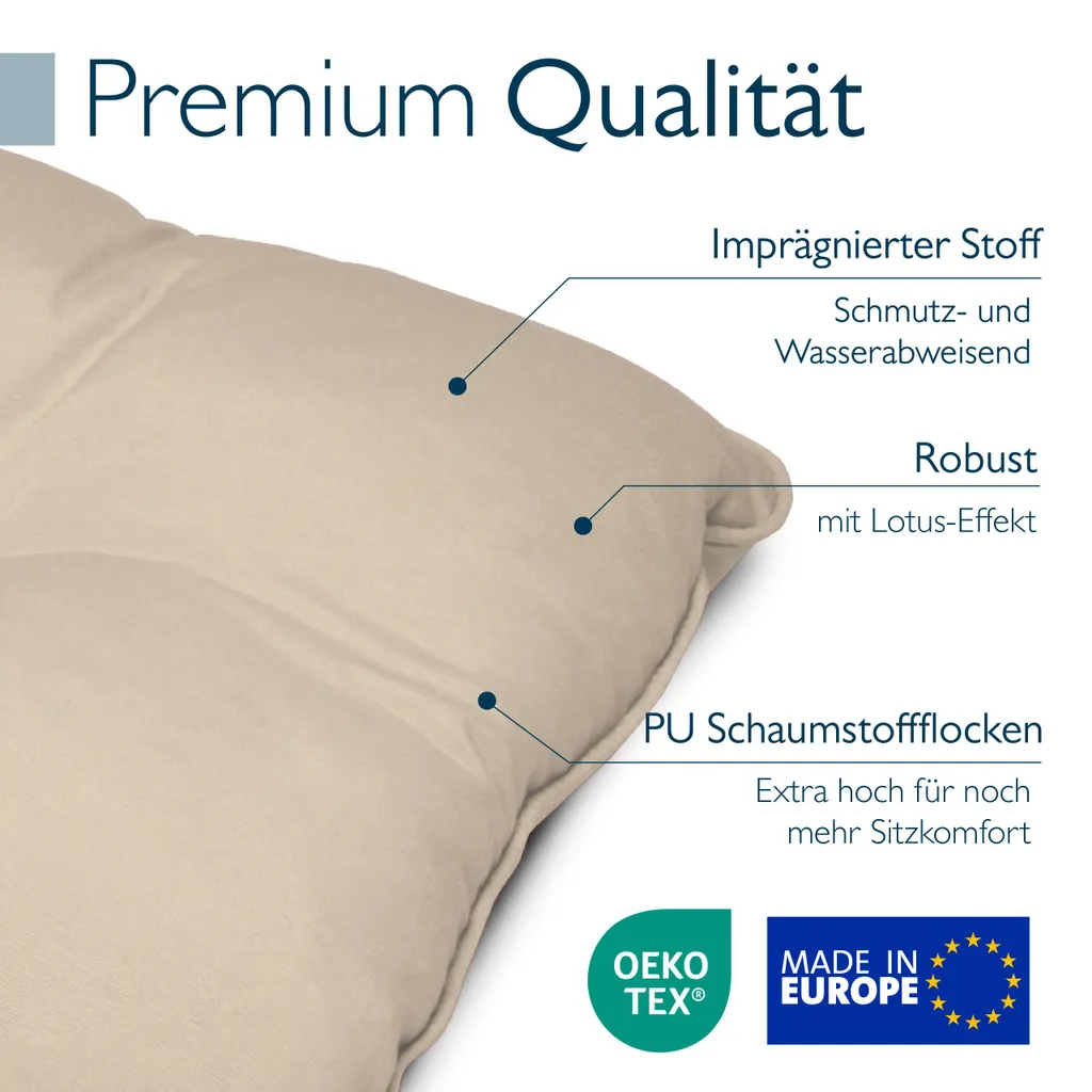 Coussin de Dossier Anti-Mal de Dos pour Jardin - Flair LK Beige 70x40cm
