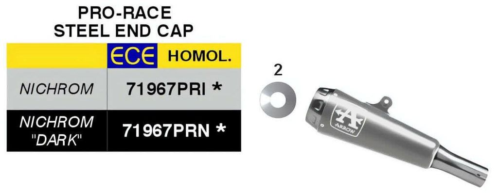 ARROW Pro-Race Slip-On Auspuff homologiert Nichrom für Kawasaki Z 500
