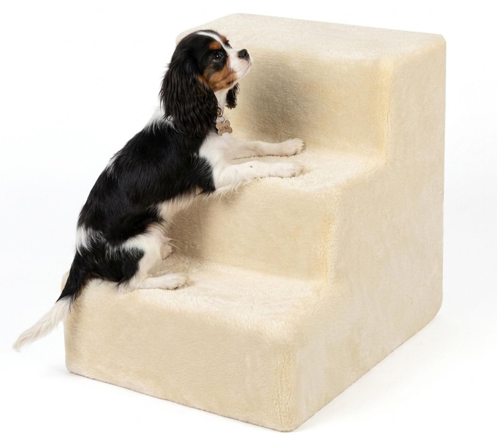 Relaxdays Hundetreppe, 3 Stufen, HxBxT: 36,5 x 35 x 45 cm, Produktbild 