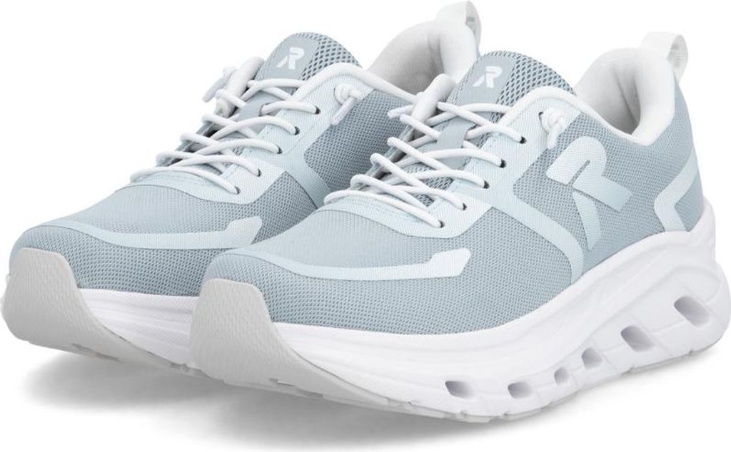 Rieker Damen-Sneaker-Slipper Blau-Weiß, Farbe:blau, EU Größe:45
