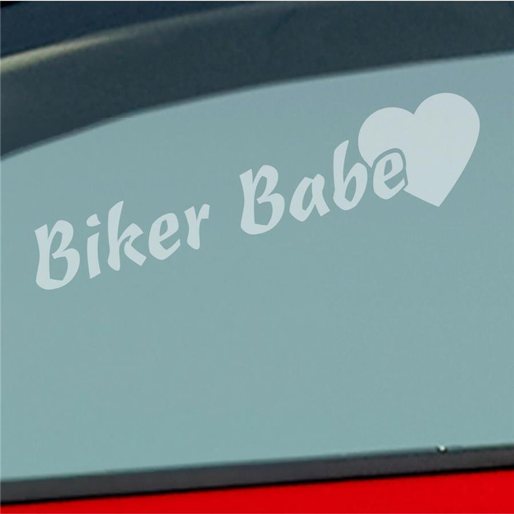 Auto Aufkleber Biker Babe Bikerbabe Motorrad Frau 19x4 cm Produktbild 