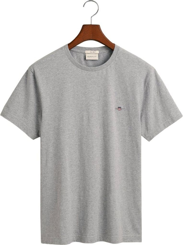 Gant Slim Shield Kurzarm-t-shirt Grau L Mann Grau L